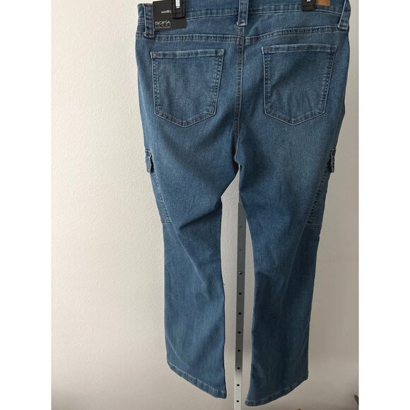 NWT Sofia Jeans 14  Marisol Sculpted Fit  Cargo Denim Stretch Streetwear Utility - Picture 4 of 13